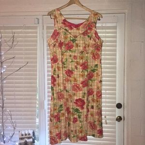 Summer rose floral print dress.